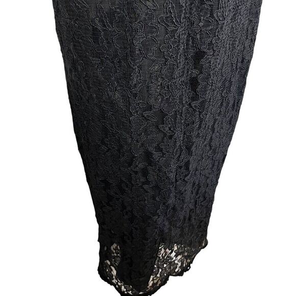 Liz Claiborne Halter Vintage Square Neck Lace Midi Formal Dress Whimsigoth 6 P - Picture 2 of 15